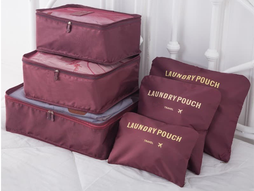 Kelionės organizatoriai skalbinių maišeliams x6