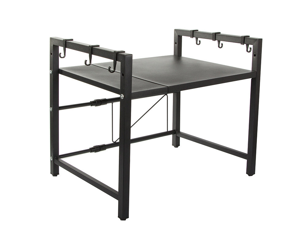 Mikrobangų krosnelės stovo lentyna reguliuojama