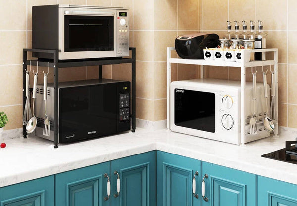 Mikrobangų krosnelės stovo lentyna reguliuojama