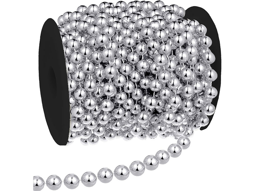 Kalėdų eglutės grandinė karoliukai girlianda ritė nendrė, Sidabras, Szín, Ezüst