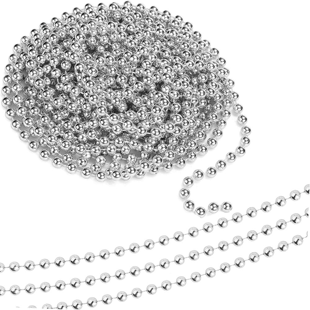 Kalėdų eglutės grandinė karoliukai girlianda ritė nendrė, Sidabras, Szín, Ezüst