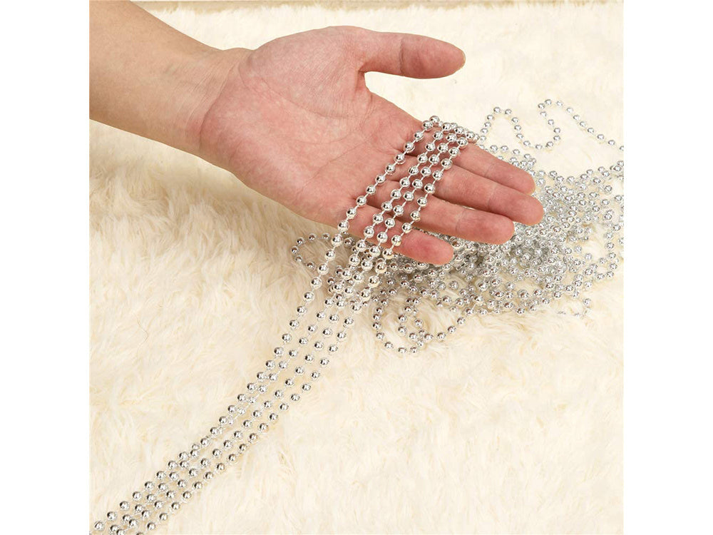 Kalėdų eglutės grandinė karoliukai girlianda ritė nendrė, Sidabras, Szín, Ezüst