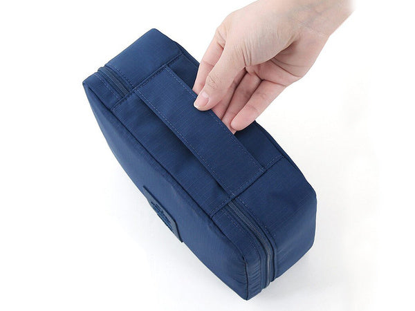 Makiažo krepšys kelionių organizatoriui tamsiai mėlyna