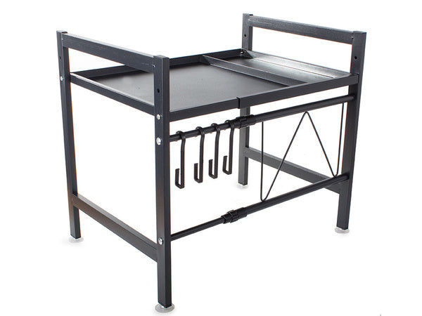 Mikrobangų krosnelės stovas reguliuojama virtuvės lentyna