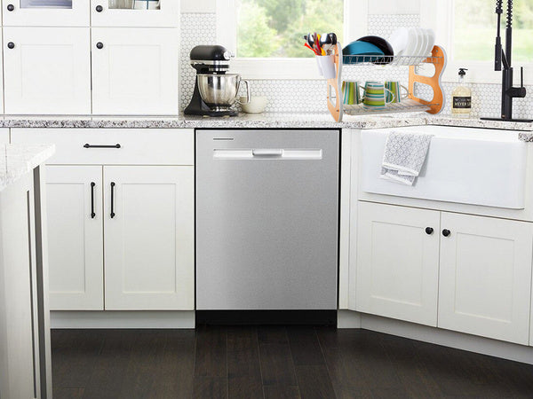 Indaplovė su džiovykle, stovintis maišytuvas su dvigubu stalviršiu