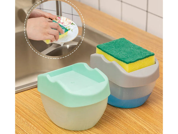 Indų plovimo skysčio dozatorius, kempinės talpykla