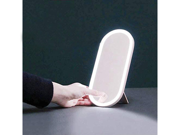 Trobelė kosmetikos organizatorius veidrodis usb vadovaujama