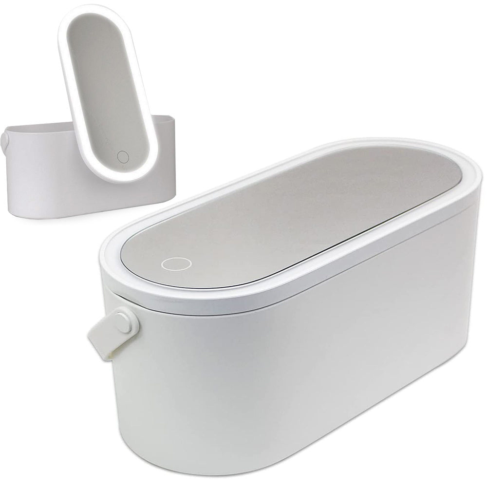 Trobelė kosmetikos organizatorius veidrodis usb vadovaujama