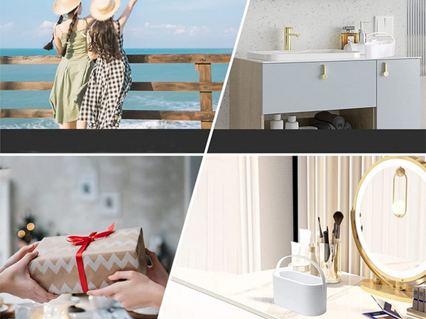 Trobelė kosmetikos organizatorius veidrodis usb vadovaujama