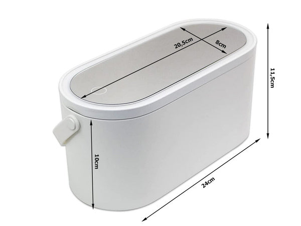 Trobelė kosmetikos organizatorius veidrodis usb vadovaujama