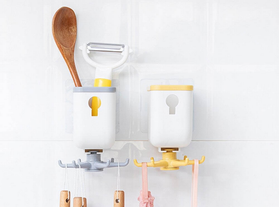 Virtuvės pakaba rotacinė įrankių laikiklio lentyna