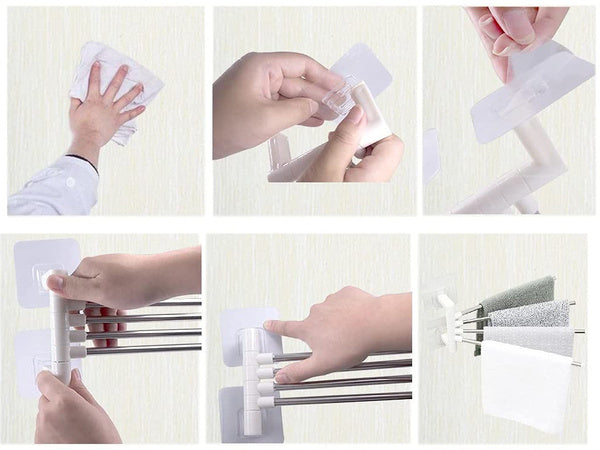 Vonios kambario rankšluosčių laikiklis su pasukama rankena kablys