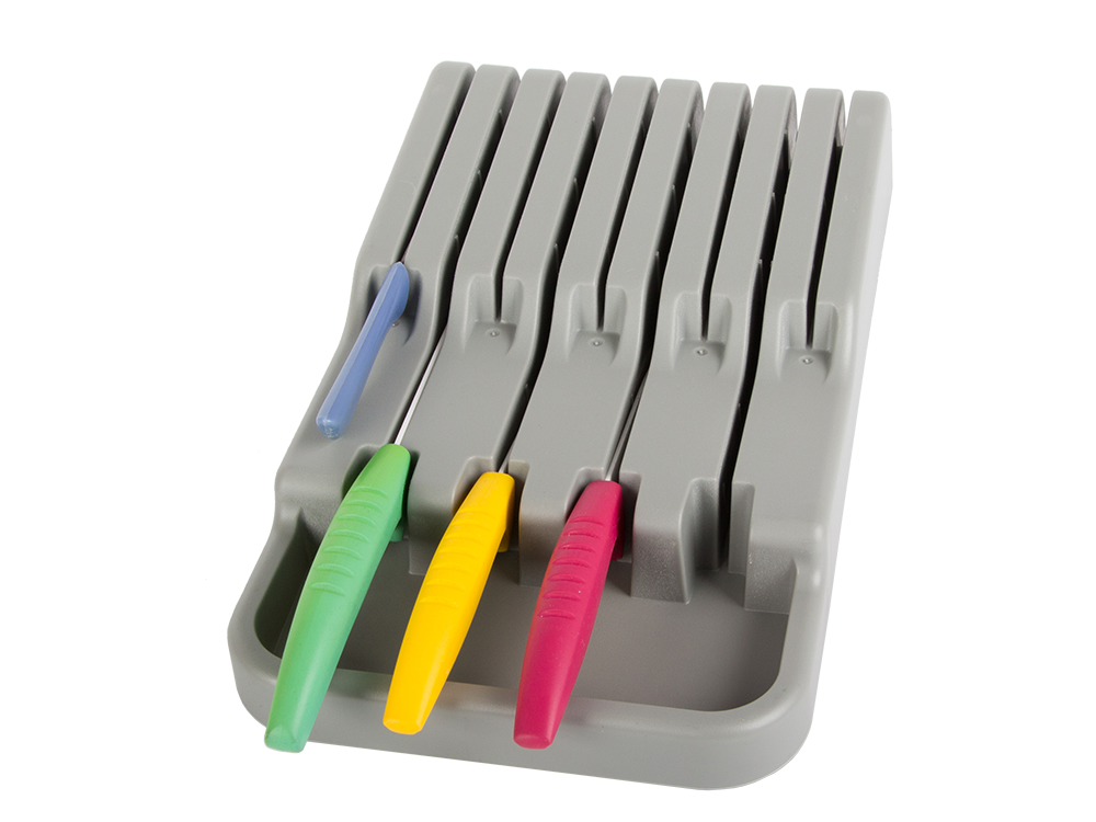 Peilių stalčių organizatorius 9 skyrių įdėklas