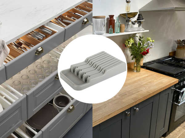 Peilių stalčių organizatorius 9 skyrių įdėklas