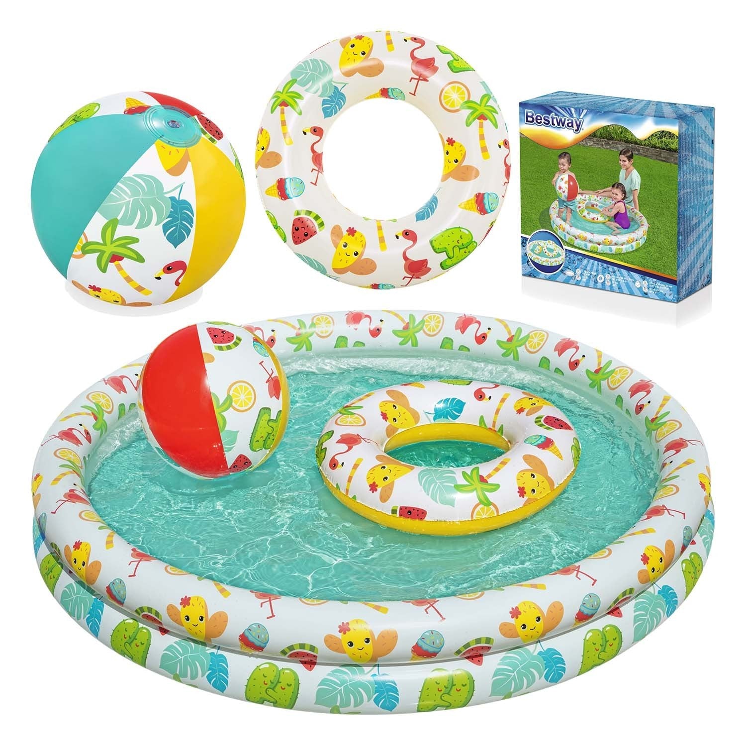 3v1 Vaikų baseinas 122 x 20 cm + KOLAS + PIELĖ Bestway 51124