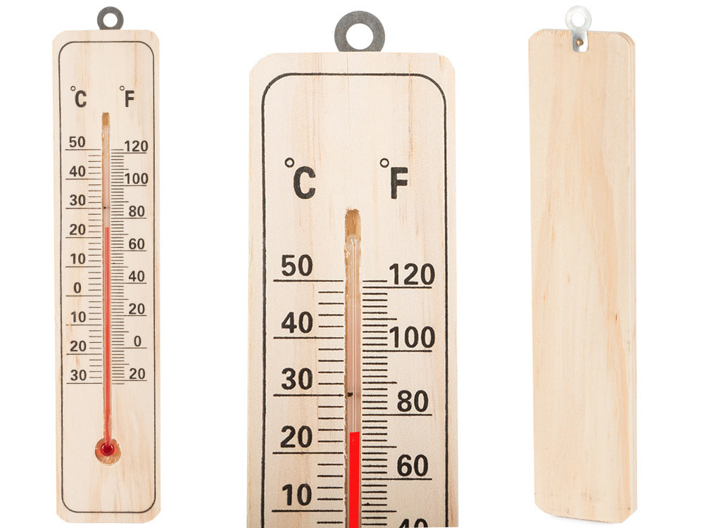 Vidaus medienos vidaus lauko termometras