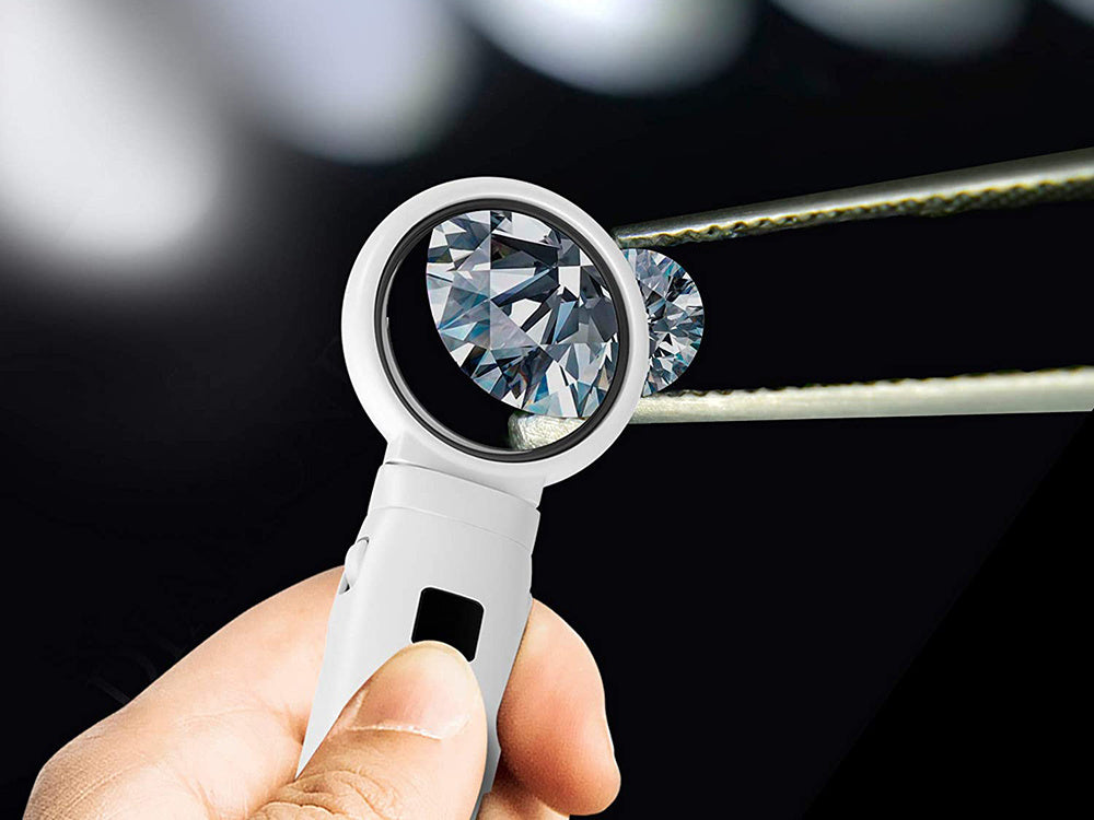 Didinamasis stiklas su 2x led apšvietimu