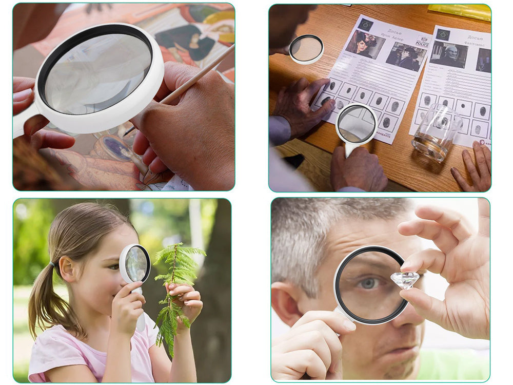 Didinamasis stiklas su 2x led apšvietimu