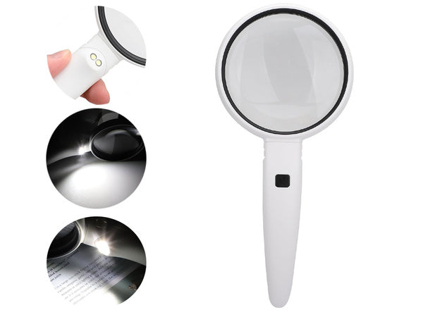 Didinamasis stiklas su 2x led apšvietimu