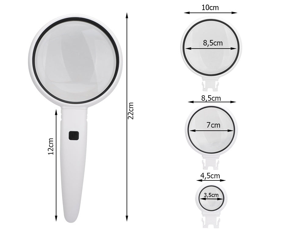 Didinamasis stiklas su 2x led apšvietimu