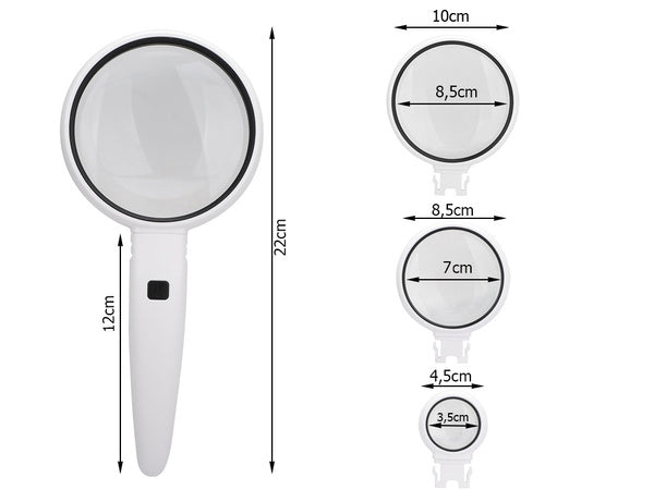Didinamasis stiklas su 2x led apšvietimu