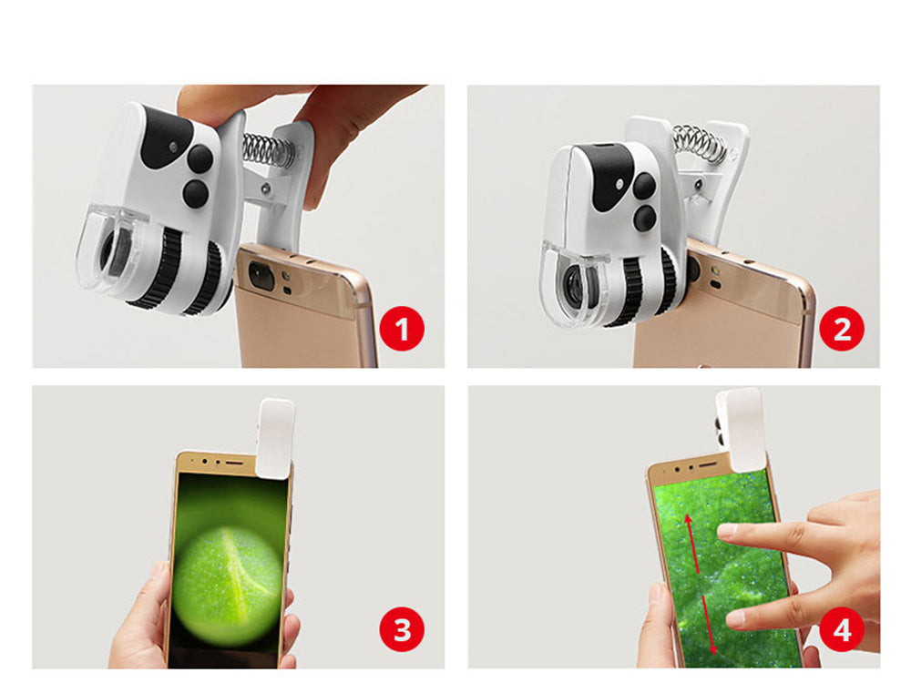 Mini mikroskopo telefono objektyvas, priartinantis 60x