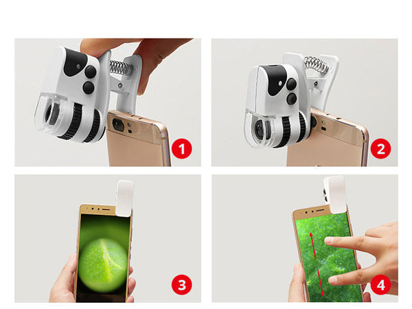 Mini mikroskopo telefono objektyvas, priartinantis 60x