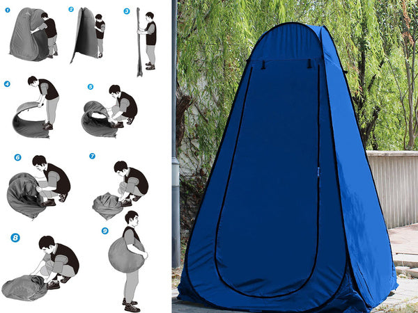 Paplūdimio palapinės persirengimo kambarys dušas tualetas wc