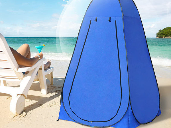 Paplūdimio palapinės persirengimo kambarys dušas tualetas wc