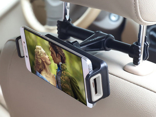 Automobilinis planšetinio telefono laikiklis galvos atramai