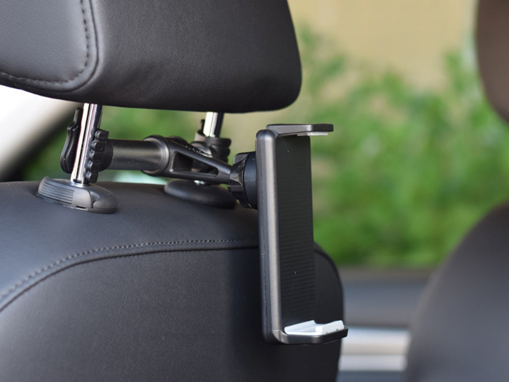 Automobilinis planšetinio telefono laikiklis galvos atramai