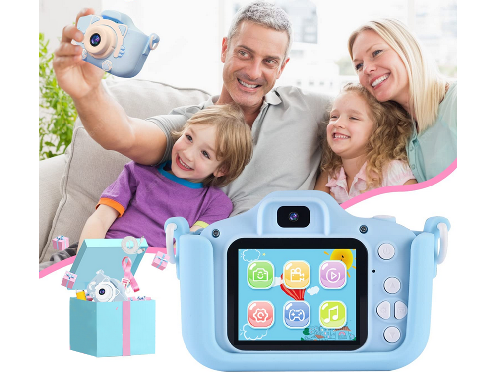 Fotoaparatas vaikams vienaragis, Mėlyna, Szín, Kék