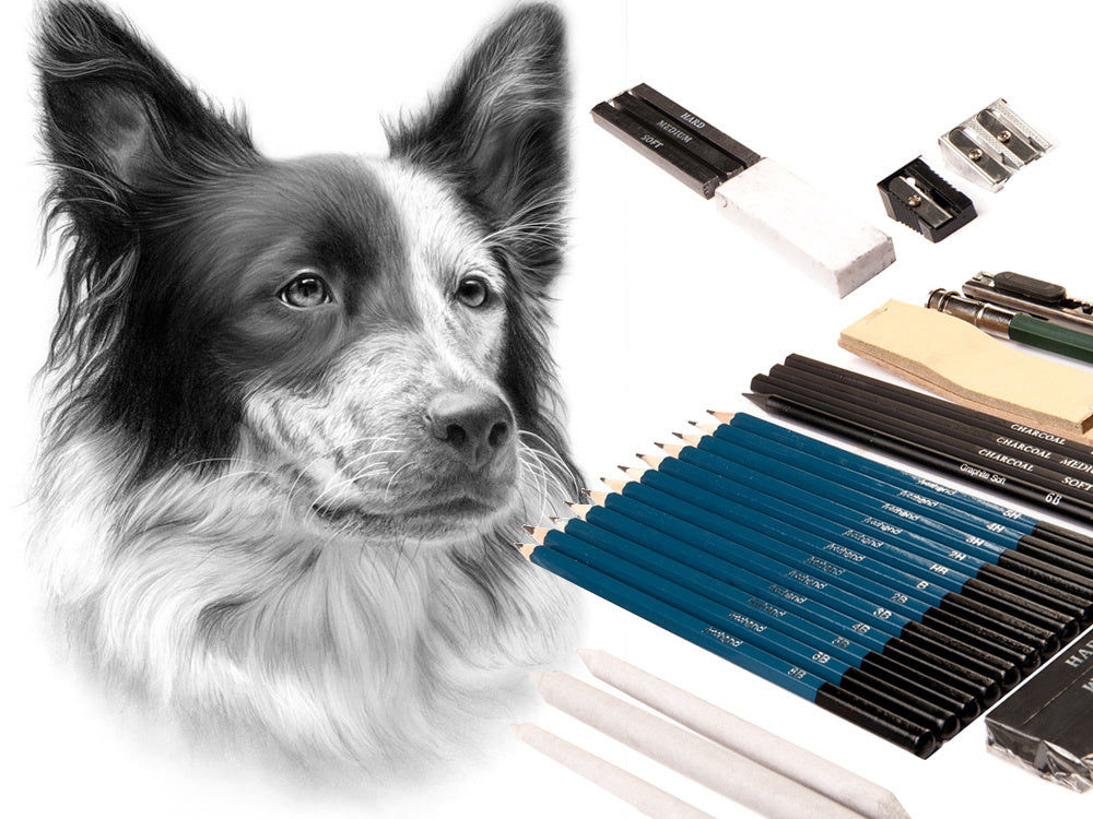 Profesionalus piešimo eskizų rinkinys 32in1