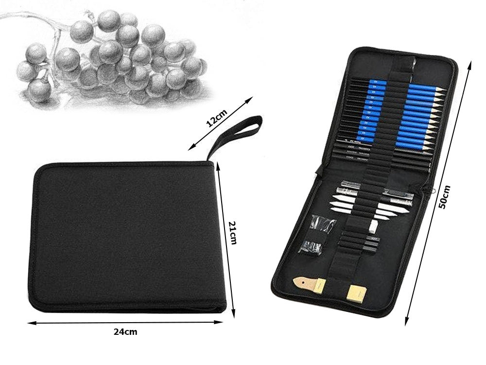 Profesionalus piešimo eskizų rinkinys 32in1