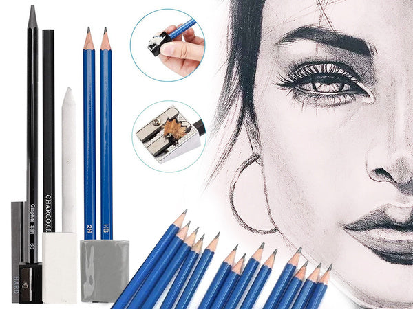 Profesionalus piešimo eskizų rinkinys 32in1