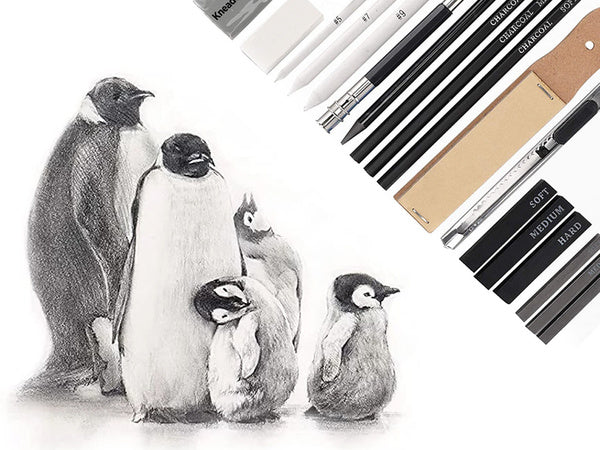 Profesionalus piešimo eskizų rinkinys 32in1