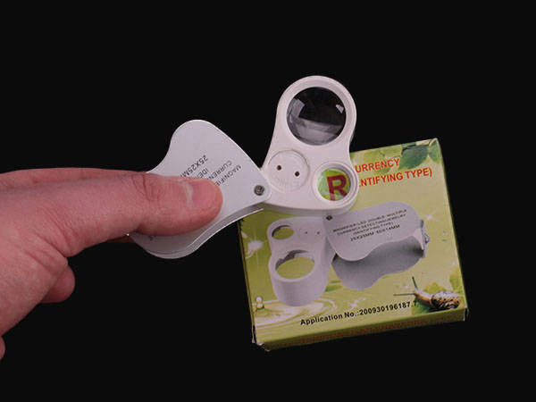 Led juvelyrinių dirbinių sulankstomoji lupa uv 25x 50