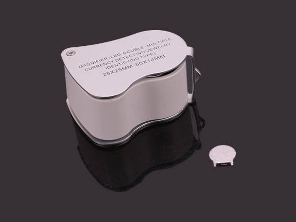 Led juvelyrinių dirbinių sulankstomoji lupa uv 25x 50