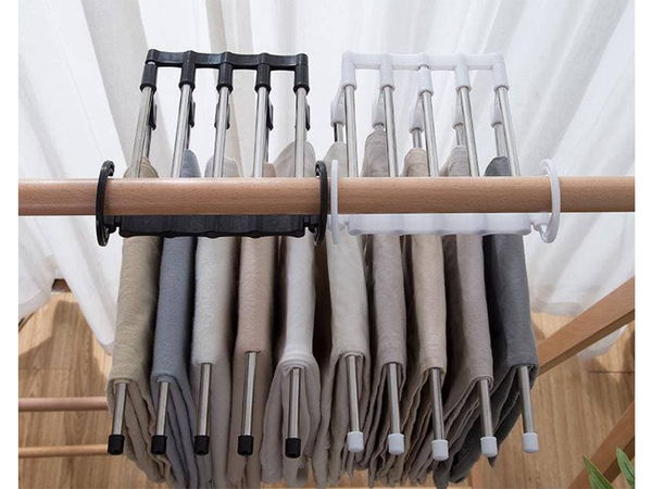 5 porų ištraukiama drabužių spintos kelnių lentyna