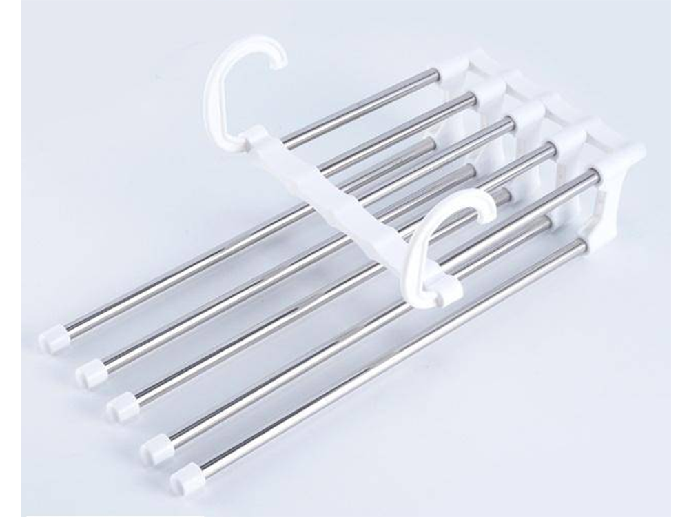 5 porų ištraukiama drabužių spintos kelnių lentyna