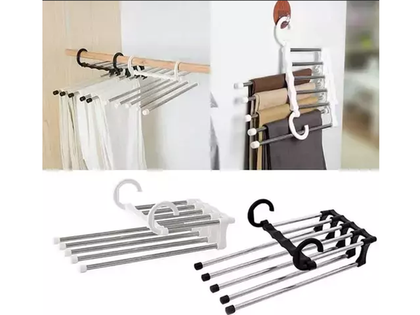 5 porų ištraukiama drabužių spintos kelnių lentyna