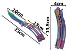 Aštrus sulankstomas peilis "butterfly" vaivorykštinis išblukimas