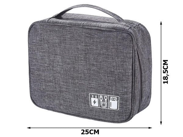 Kelioninis krepšys įkrovikliams ir kabeliams organizuoti