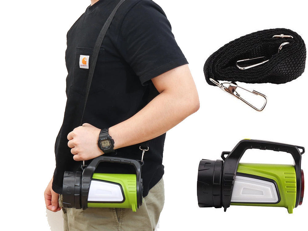 Įkraunamas led žibintuvėlis prožektorius galingas powerbank