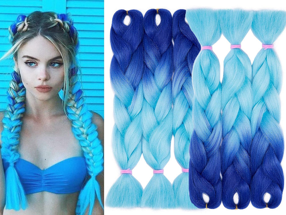 Sintetiniai plaukai spalvotoms ombre pynėms