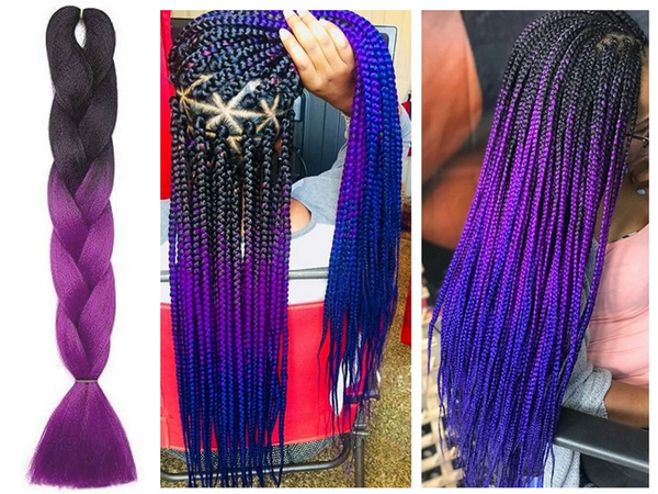 Sintetiniai plaukai spalvotoms ombre pynėms