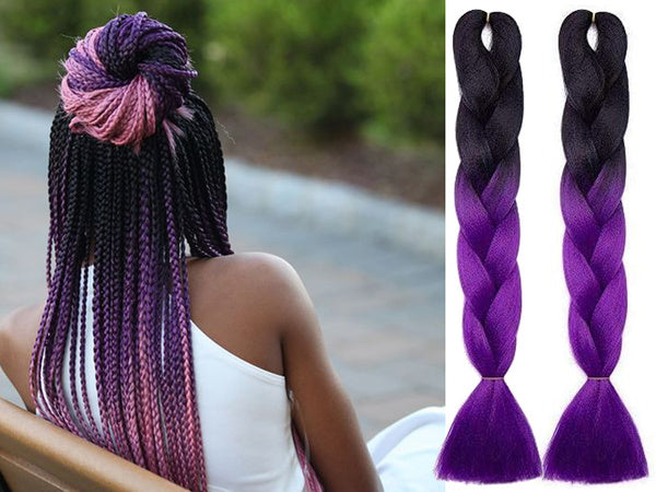 Sintetiniai plaukai spalvotoms ombre pynėms