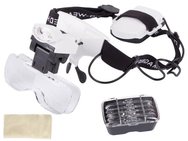 Laikrodininko didinamasis stiklas remontui 2 led 6x