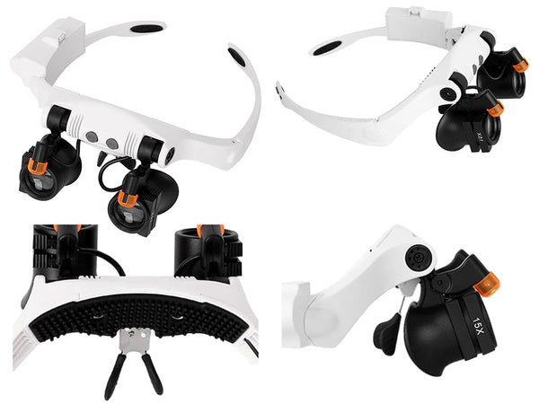 Laikrodininko didinamasis stiklas remontui 25x 20x led