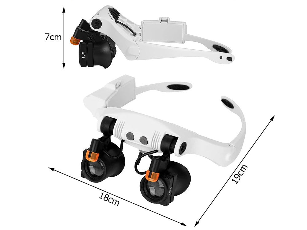 Laikrodininko didinamasis stiklas remontui 25x 20x led